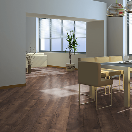 Parchet laminat 12 mm Kronotex Myvilla AT 4766 Yamaska, nuanta inchisa, stejar, clasa de trafic 33, fold-down, 1375 x 188 mm