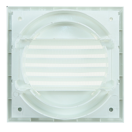 Grila dreptunghiulara cu plasa impotriva insectelor Dospel, ABS, alb, diametru 100 mm, 140 x 140 mm