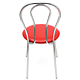 Scaun bucatarie tapitat rosu IP21900 Depozitul de scaune Tulipan, tapiterie piele ecologica, cadru metal argintiu, max. 100 kg, 40 x 48 x 89 cm