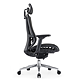 Scaun birou ergonomic negru Depozitul de scaune Lyon Lux, tapiterie mesh-textil, rotativ, reglabil pe inaltime, 70 x 65 x 118 - 128 cm