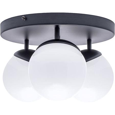 Plafoniera Sfera, 3 x E14, 40 W, metal/sticla, negru