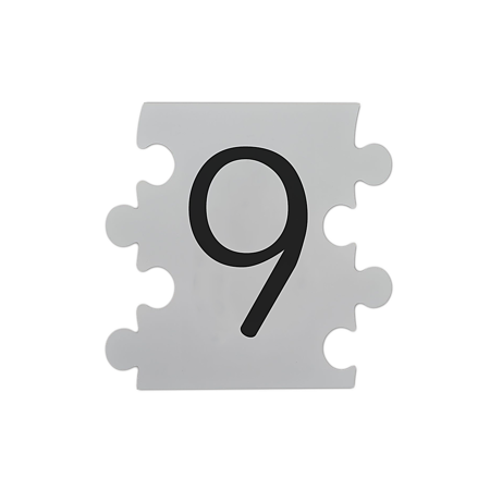 Placa numar modular 9, aluminiu compozit, alb, 14.5 x 14 cm