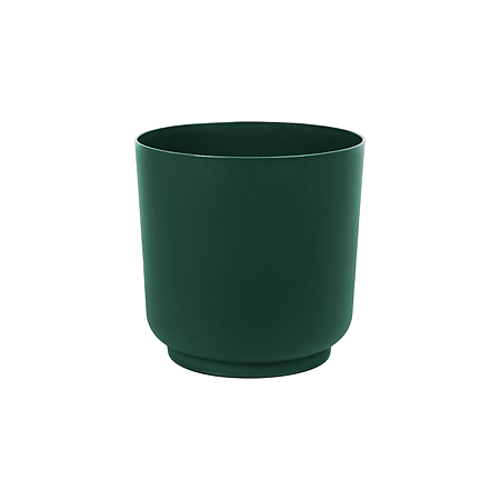 Ghiveci Satina, PVC, verde inchis, diametru 15 cm, inaltime 14 cm