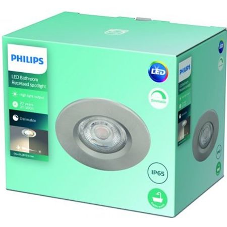 Spot LED Philips incastrat Dive SL261, nichel, 2700K, 350 lm,5 W, IP 65