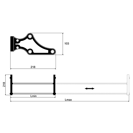 Suport reglabil pentru pantofi, crom, 700 - 1100 mm