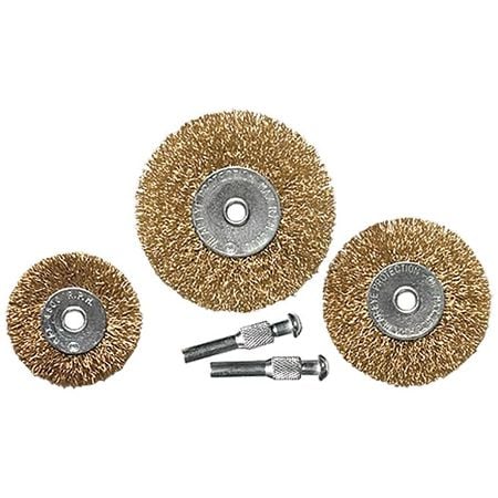 Set de 3 perii metalice pentru bormasina, cu cozi, 1 perie plata, 2 cupe
