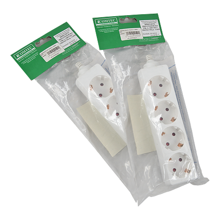 Bloc multipriza fara cablu, Comtec, 4 prize, alb