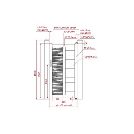 Poarta pietonala prefabricata metalica Poseidon, aluminiu, gri antracit, 900 x 1800 mm