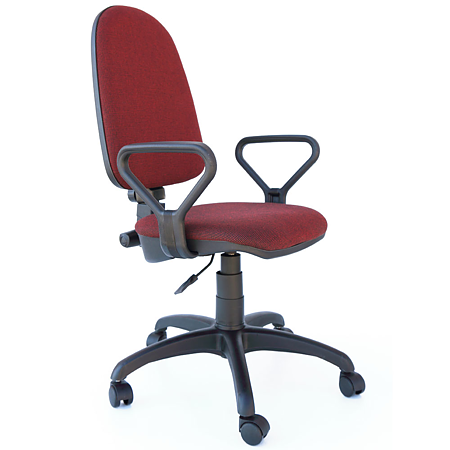 Scaun birou ergonomic Confort LX, cu brate, reglabil, stofa A31, negru-visiniu