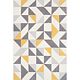 Covor modern Sintelon Pastel 28SGS, polipropilena, model geometric gri si galben, 160 x 230 cm