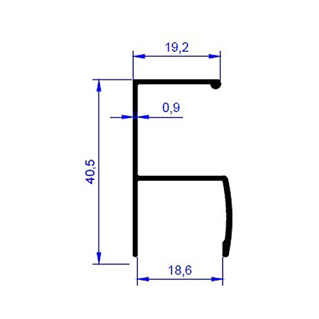 Profil maner Y ER5909, pentru PAL de 18 mm, 2,5 m, alb mat