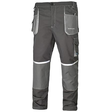Pantaloni de lucru in talie EuroClassic, tercot, barbatesti, cu elemente reflectorizante, toate sezoanele, culoare gri, marimea 54