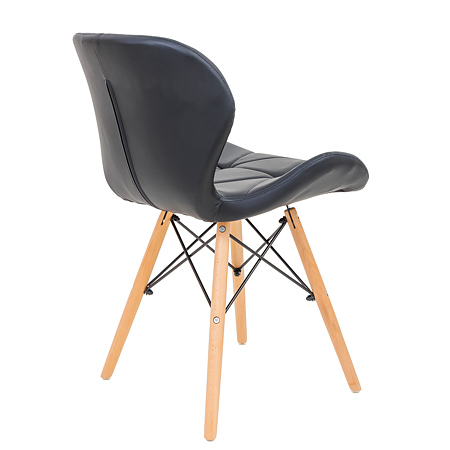 Scaun bucatarie / living Eliza, tapitat, piele ecologica, cadru de lemn, negru, max. 110 Kg., 73 x 47 cm Scaun bucatarie / living Eliza, tapitat, piele ecologica, cadru de lemn, negru, max. 110 Kg., 73 x 47 cm