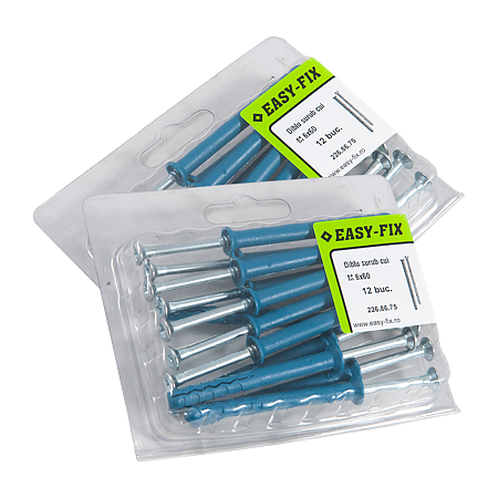 Diblu surub cui, tip Z, nylon, 6 x 60 mm, 12 buc