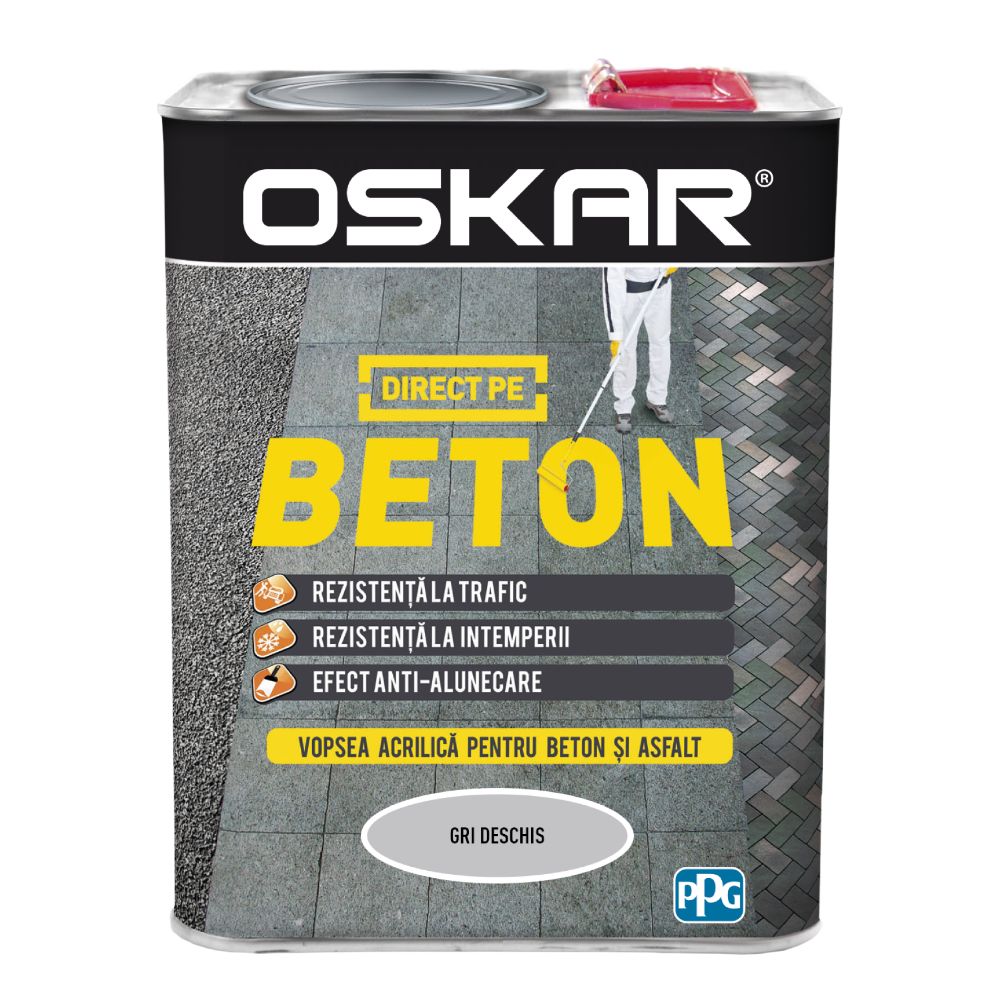 Email Oskar Direct pe beton, gri deschis, interior/exterior, 2,5 l