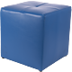 Taburet Cool tapiterie imitatie de piele, albastru IP21898, 36 x 36 x 38 cm