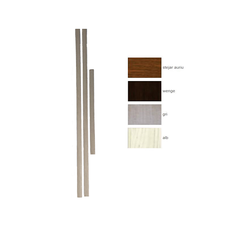 Pervaz usa interior Pamate, gri, MDF, 203 x 6 x 0.5 cm, 3 piese