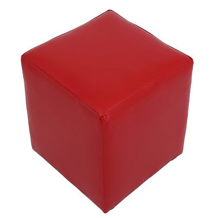 Taburet Cube, tapiterie piele ecologica, rosu IP 21900, 45x37x37 cm