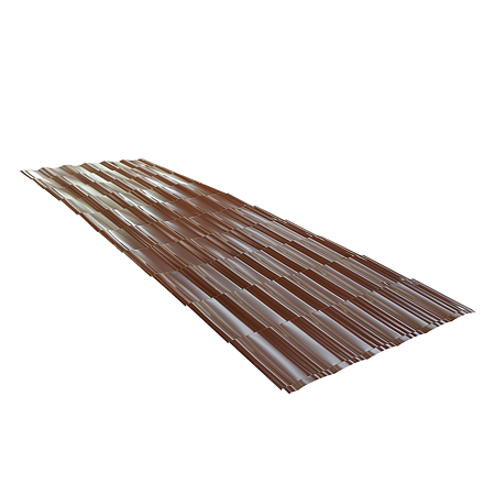 Tigla metalica Durako Riva, maro, RAL 8017, mat structurat, 0.45 mm, 2145 x 1180 mm