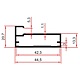 Profil rama frezare NLB, aluminiu, alb, 3 m