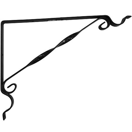 Suport cu agatatoare, 1 ghiveci M2, fier forjat, negru, 30 cm