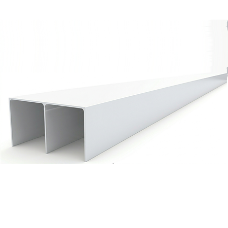 Profil ghidare dublu superior, aluminiu, alb mat, 4 m