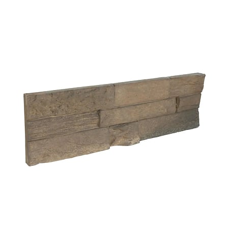 Piatra decorativa Modulo Fresco Cinnamon, exterior/interior, montaj fara rost tip puzzle, nuante de maro sorcat, 35 x 11 x 1-3 cm