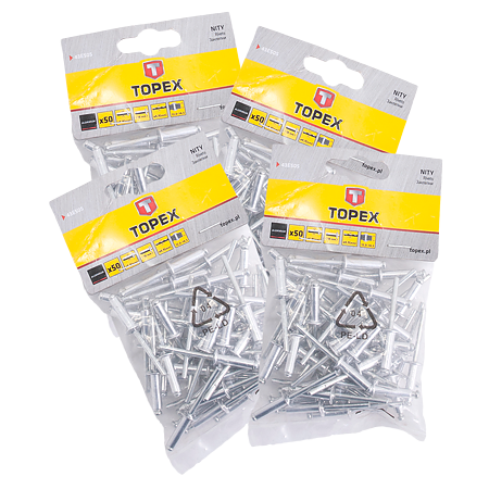 Nituri pop, aluminiu, Topex, 4,8 x 18 mm, 50 bucati