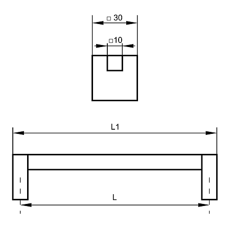 Maner mobila cu terminatii din aluminiu, FA 26172, crom/ crom mat, 96 mm