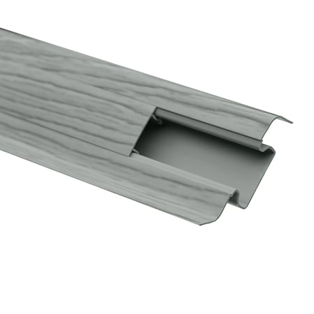 Plinta parchet cu canal dublu si margini flexibile, PVC, 10456-6017 IUNO, gri mediu, 2500 x 52 x 22.5 mm