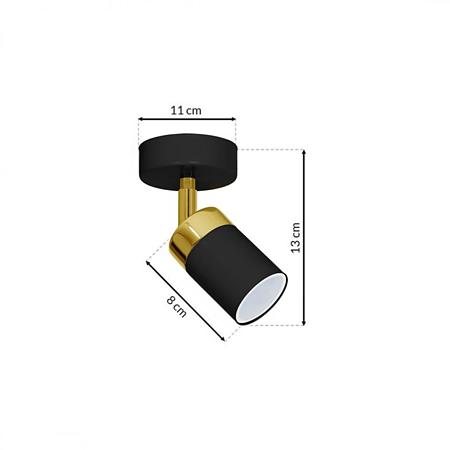 Spot Joker, 1 x GU10, metal, negru/auriu