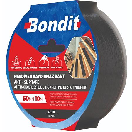 Banda antiderapanta pentru trepte Bondit, negru, 50 mm x 15 m