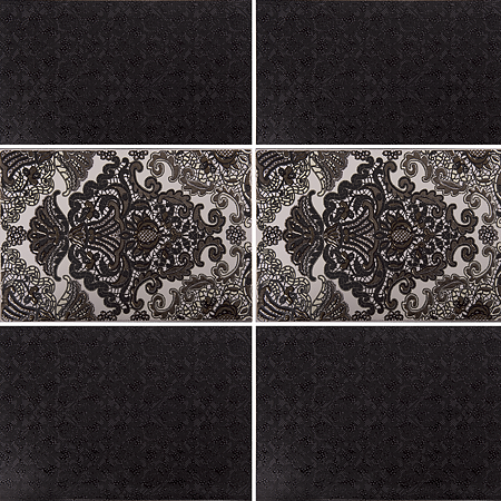 Faianta decorativa interior Organza, negru, 27.5 x 40 cm Faianta decorativa interior Organza, negru, 27.5 x 40 cm