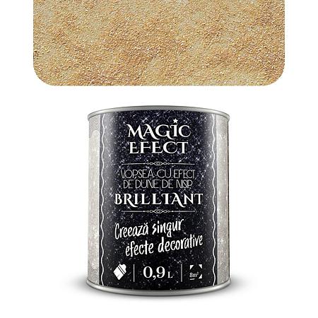 Pachet vopsea decorativa, interior, Magic Efect Brilliant, efect dune de nisip, C05, auriu, 1 + 1 + pensula