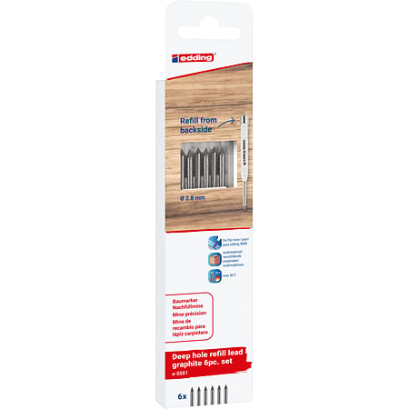 Rezerve pentru creion mecanic Edding 8881, 2.8 mm, 6 buc/set