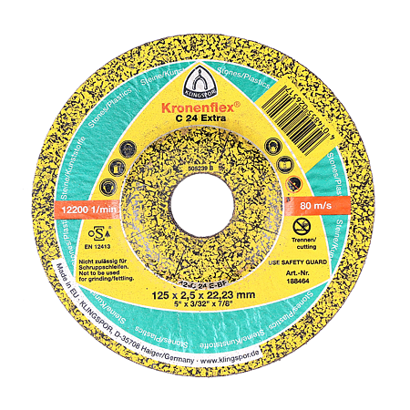 Disc debitare piatra, Klingspor 188464, 125 x 22.23 x 2.5 mm Disc debitare piatra, Klingspor 188464, 125 x 22.23 x 2.5 mm