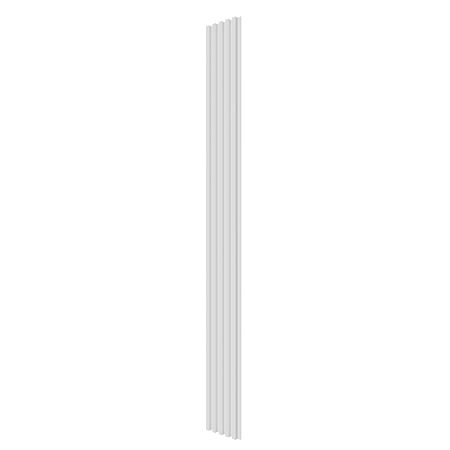 Panou decorativ Linea Select, 5 lamele, MDF, alb uni, interior, suport placaj alb, 265 x 24.5 x 1.9 cm