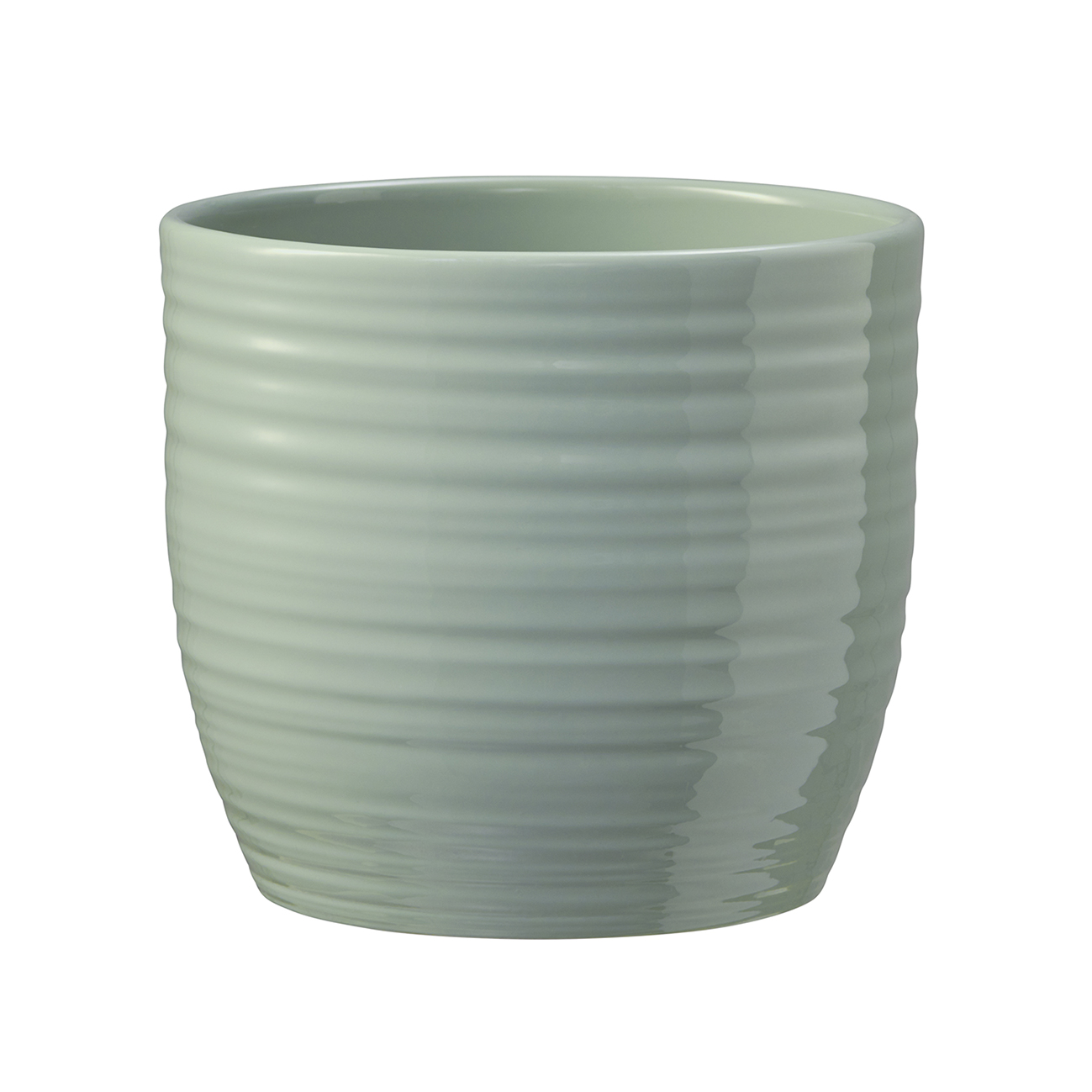 Ghiveci SK Bergamo Pure, ceramica, vernil, diametru 14 cm, 12.5 cm 12.5