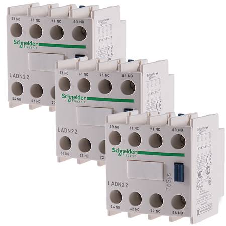 Bloc de contacte auxiliare TeSys D, Schneider LADN22, 2NO+2NC, borne cu cleme cu surub
