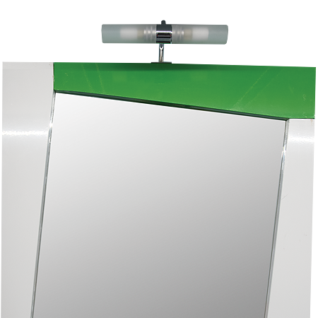 Oglinda baie Briana, alb/verde, 60 cm