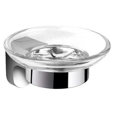 Suport de sapun Ferro Audrey AD02, metal/sticla, argintiu/transparent