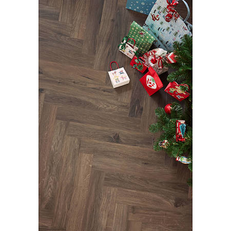 Parchet laminat 8 mm Berry Alloc Chateau+ Gyant Dark Brown B4113, Herringbone A, clasa de trafic 33, OmniLoc A&B, 504 x 84 mm