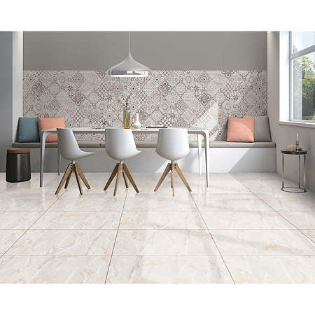Gresie rectificata interior Matrix Bianco, PEI 4 , bej lucios, dreptunghiulara, 60 x 120 cm