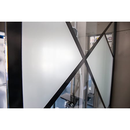 Paravan de dus Sanotechnik Sanoflex Industrial TM120B, sticla decor, EasyClean, profile aluminiu, negru mat, 118-120x200 cm