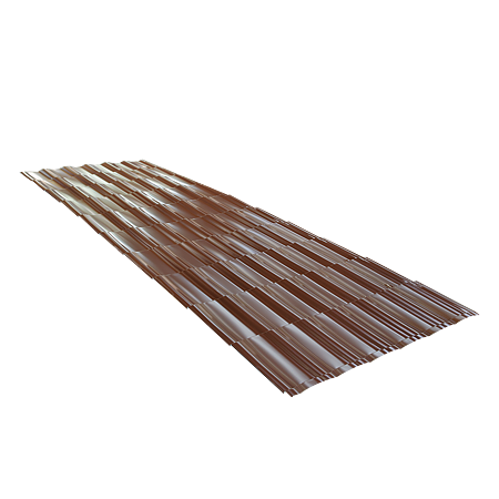 Tigla metalica Durako Riva, maro, RAL 8017, finisaj mat structurat, 0.45 mm, 2845 x 1180 mm 