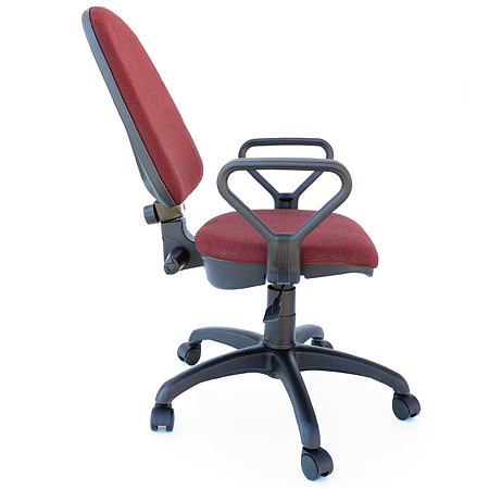 Scaun birou ergonomic Confort LX, cu brate, reglabil, stofa A31, negru-visiniu