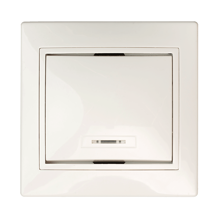 Intrerupator simplu cu LED IEK Quarta, IP20, alb