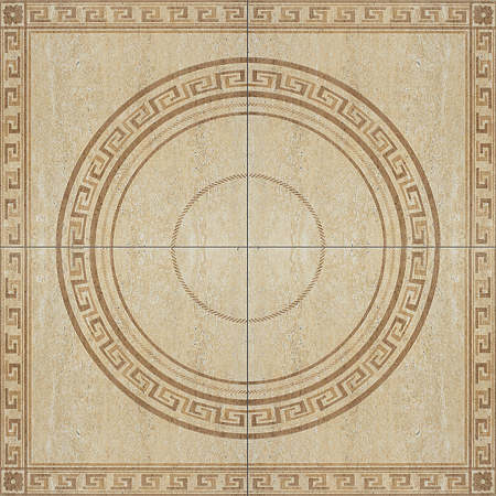 Gresie decor portelanata bej Travertine, 45 x 45 cm, set 2 buc