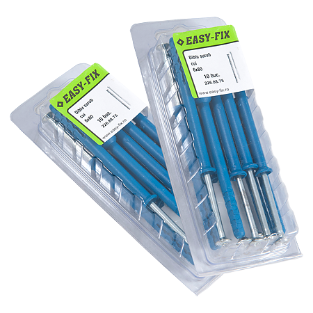 Diblu surub cui, tip Z, nylon, 6 x 80 mm, 10 buc
