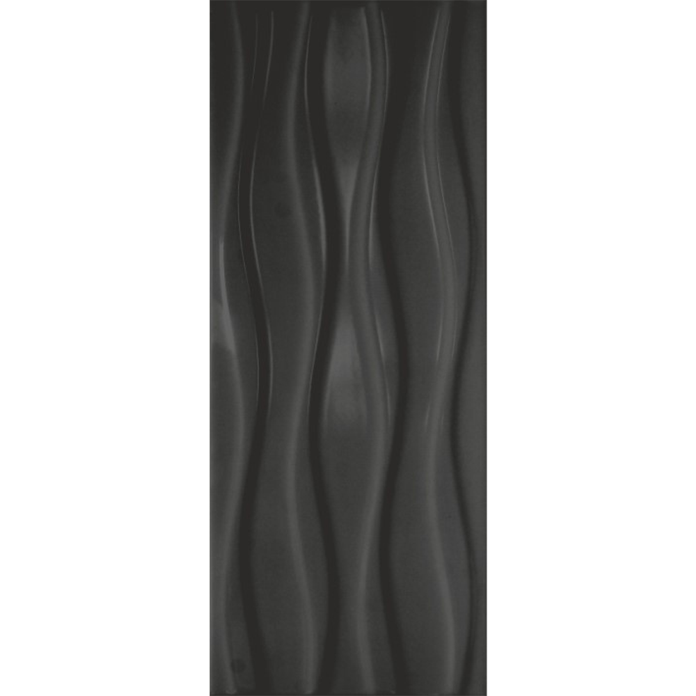 Faianta baie Keramin Elegy, negru, lucios, uni, 50 x 20 cm